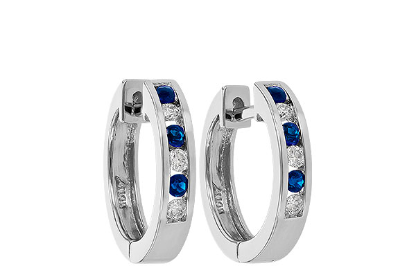 H047-12002: EARRINGS .16 SAPP .26 TGW