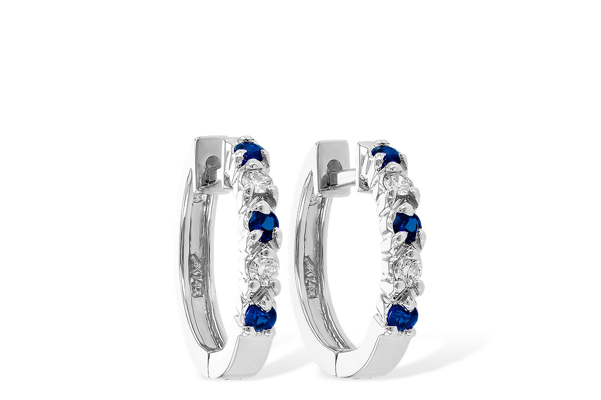 H047-12020: EARRINGS .17 SAPP .26 TGW
