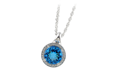 H233-48447: NECK 3.87 BLUE TOPAZ 4.01 TGW