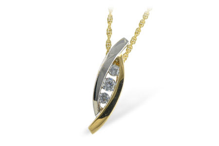 H233-53865: NECKLACE .13 BR .26 TW