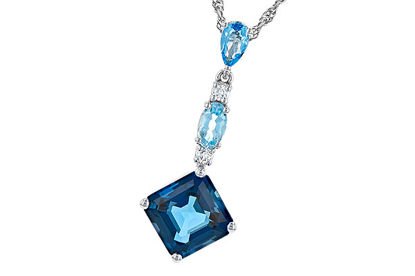 H318-93856: NECK 2.95 TW BLUE TOPAZ 3.00 TGW