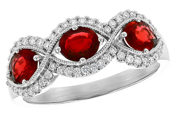 H318-94783: LDS WED RG 1.10 TW RUBY 1.35 TGW (6x4MM RUBY)