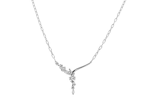 H319-88402: NECKLACE 1.22 TW FANCY CUT DIAMONDS (18")