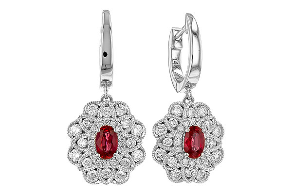H319-89302: EARR .56 TW RUBY 1.30 TGW (5x3MM RUBY)