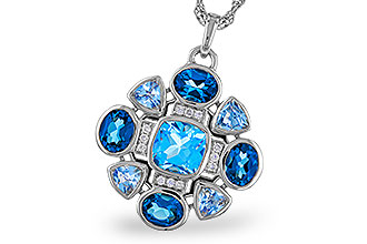 H320-75638: NECKLACE 3.19 TW BLUE TOPAZ 3.25 TGW
