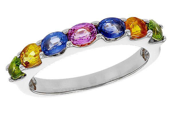 H320-75665: LDS WED RG 1.54 TW MULTI-COLOR SAPPHIRE