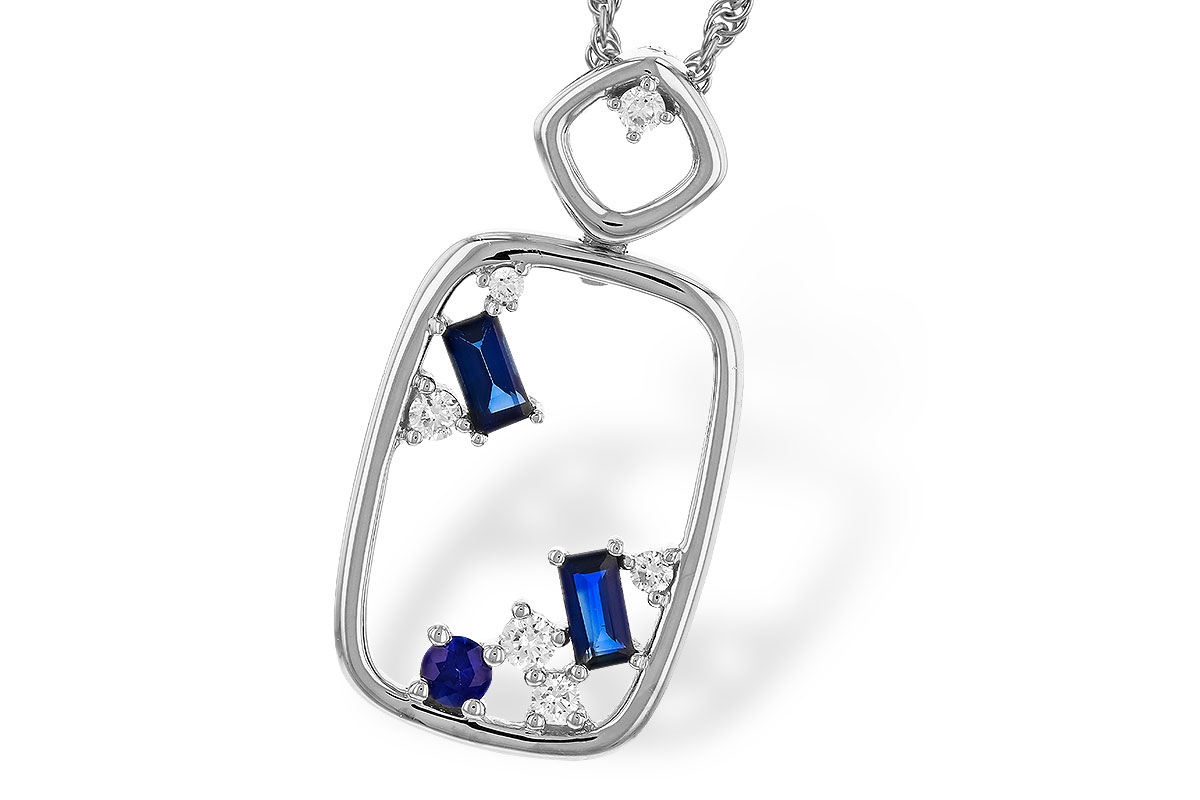H320-78402: NECKLACE .35 TW SAPPHIRE .46 TGW