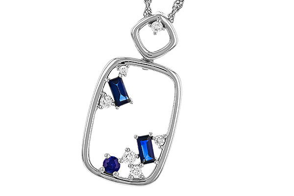 H320-78402: NECKLACE .35 TW SAPPHIRE .46 TGW