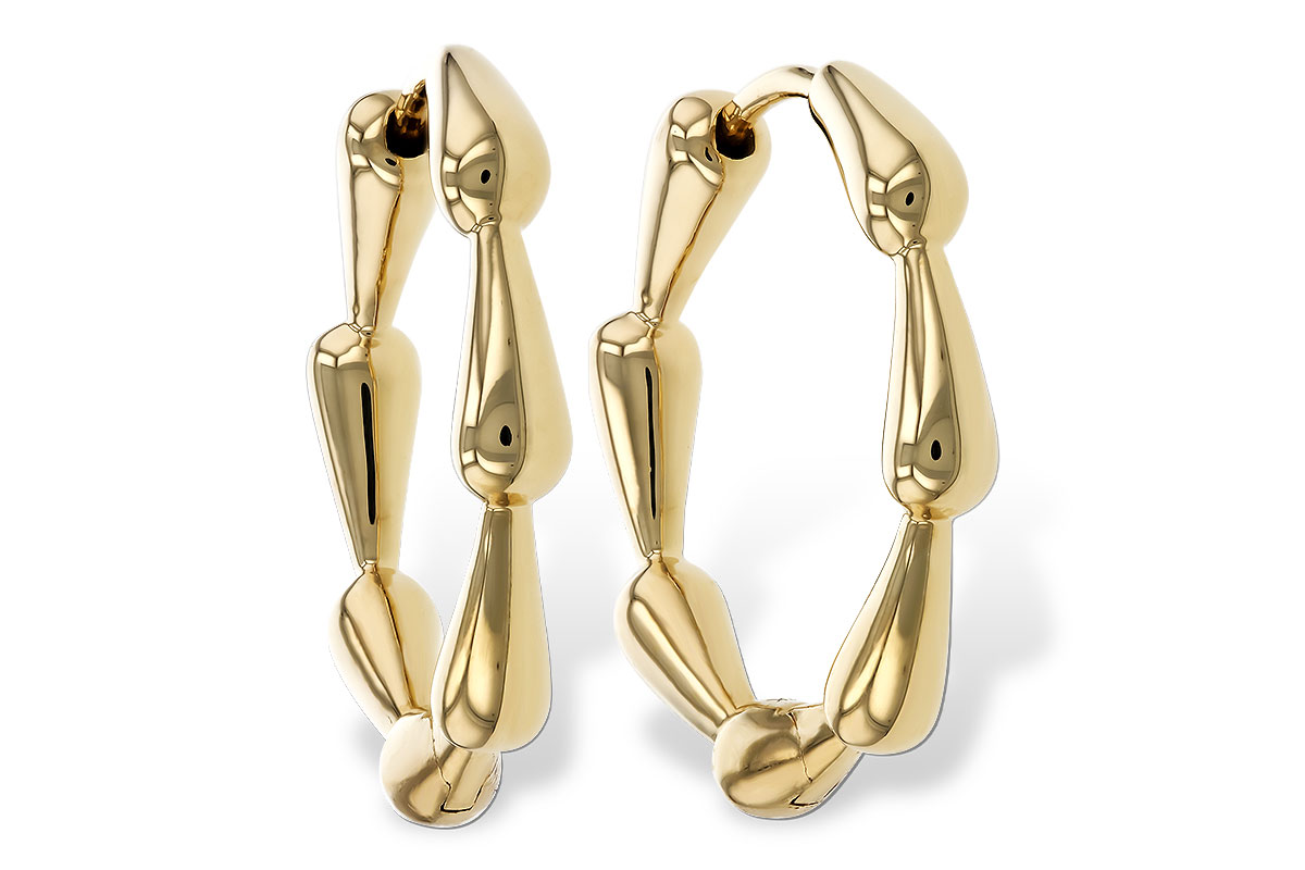 H320-78411: GOLD EARRINGS (21MM)