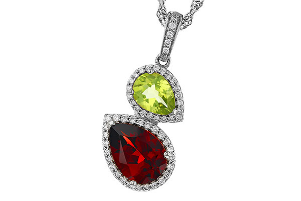 H320-81129: NECKLACE 2.74 SEMI-PREC (GAR,PER) 2.95 TGW