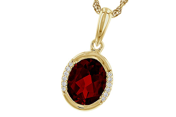 H321-64774: NECKLACE 2.02 TW GARNET 2.05 TGW (9x7 GAR)