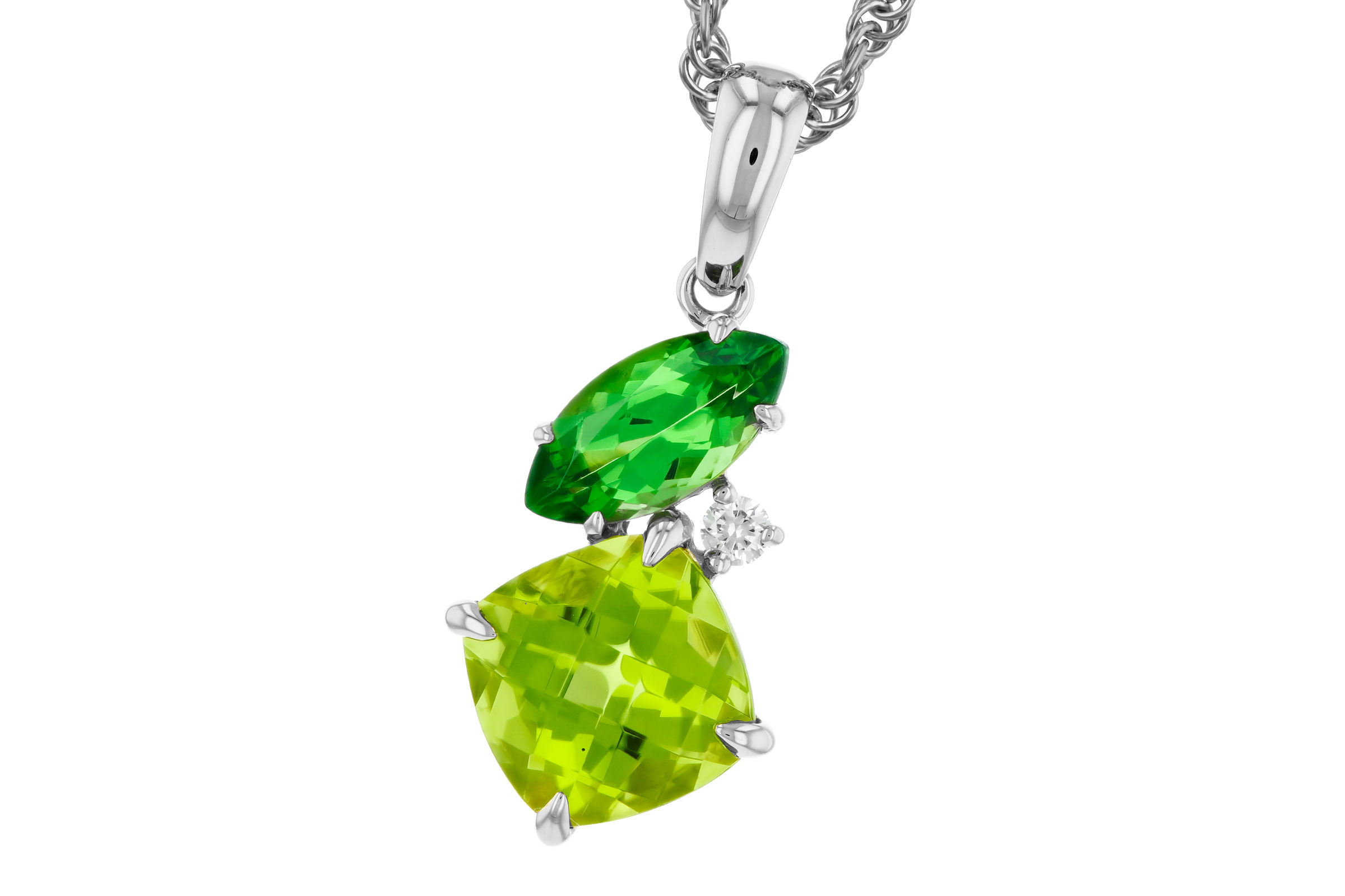 H321-66565: NECKLACE 1.97 TW SEMI-PREC (PER,TSAV) 2.00 TGW