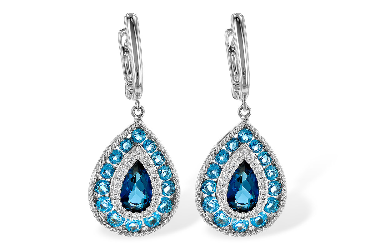 K236-22065: EARR 3.15 TW BLUE TOPAZ 3.32 TGW