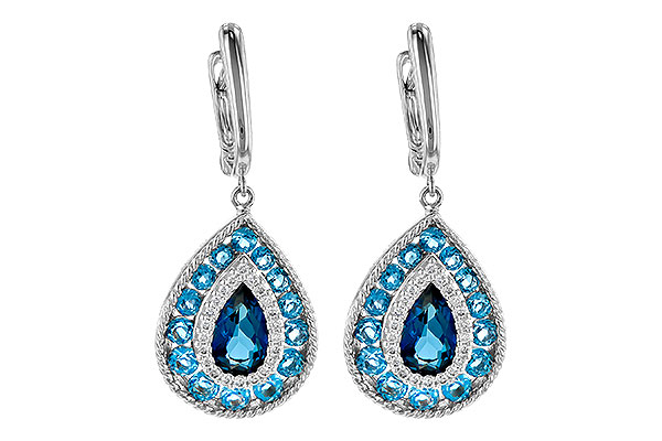 K236-22065: EARR 3.15 TW BLUE TOPAZ 3.32 TGW