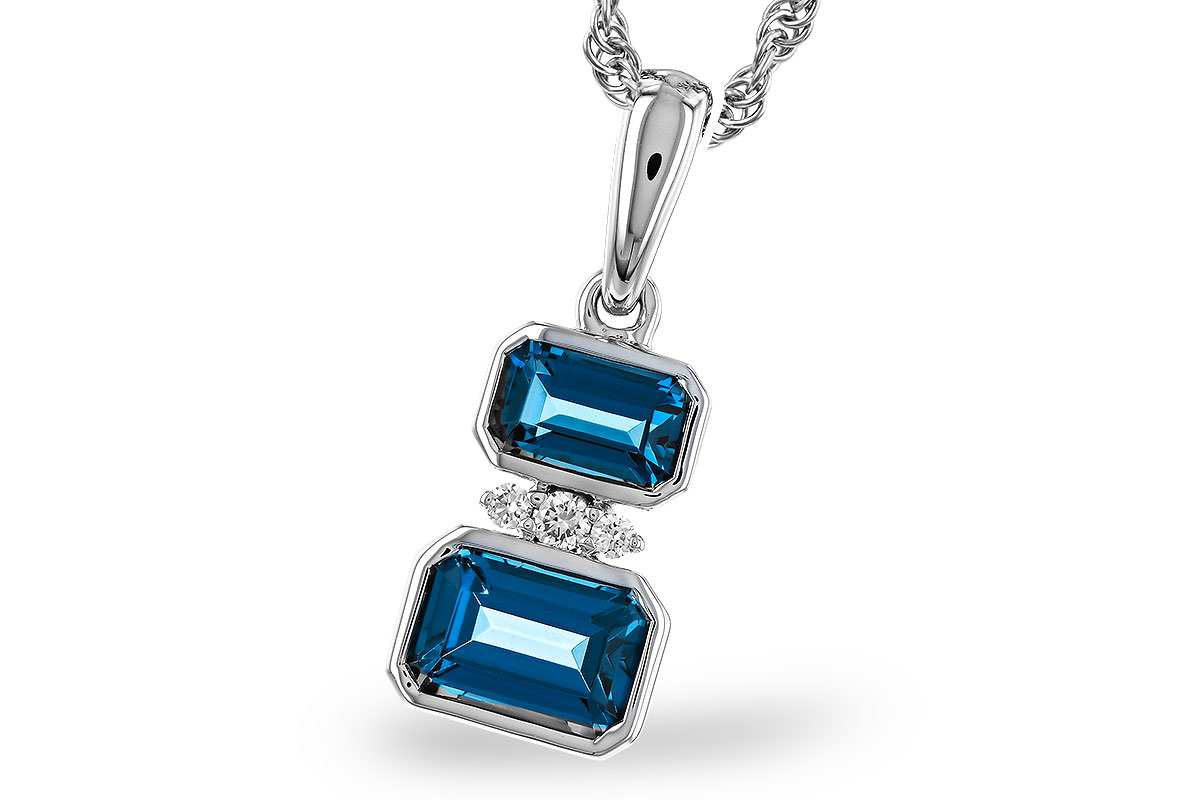 K320-74783: NECK .95 TW LONDON BLUE TOPAZ .98 TGW