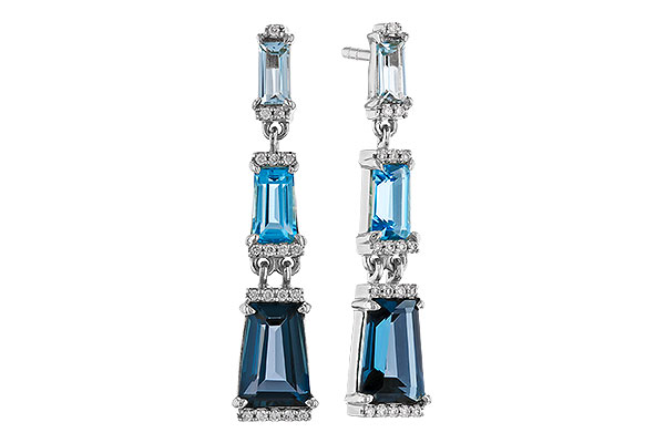 K320-76574: EARRINGS 2.55 BLUE TOPAZ 2.62 TGW