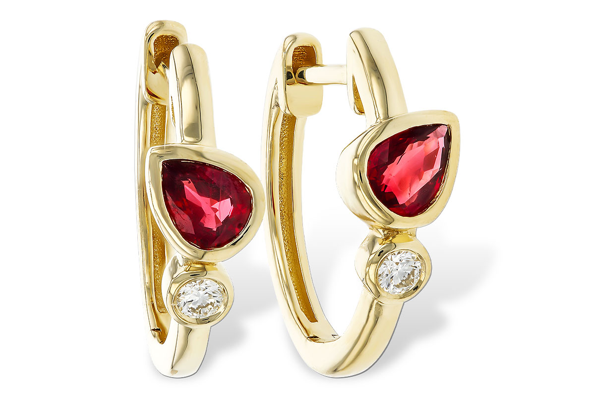 K320-77538: EARRINGS .48 RUBY .54 TGW