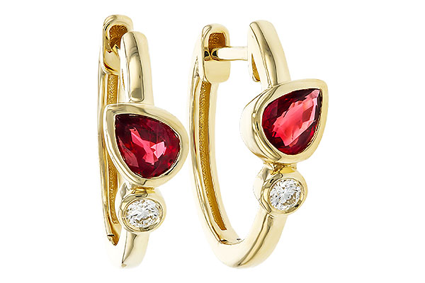 K320-77538: EARRINGS .48 RUBY .54 TGW