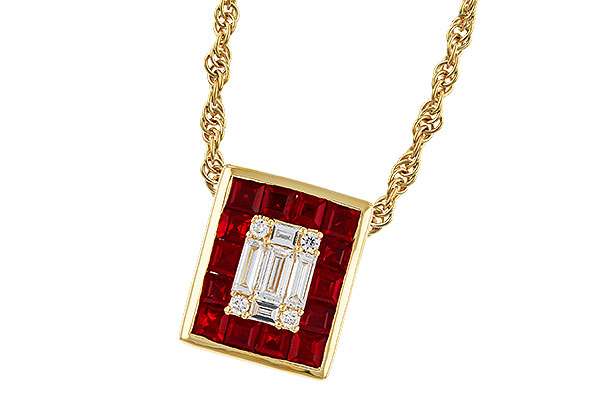 K320-80229: NECKLACE .82 RUBY TW 1.00 TGW
