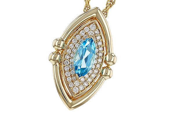 K320-81111: NECKLACE .54 BLUE TOPAZ .70 TGW (8x4MM BT)