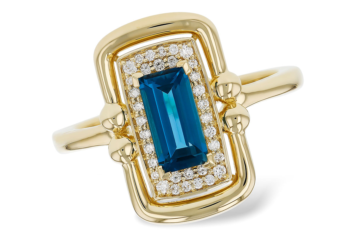 K321-63856: LDS RG .84 LONDON BLUE TOPAZ .96 TGW (8x4MM LBT)
