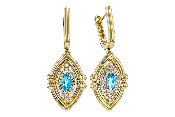 K321-63865: EARRINGS .50 TW BLUE TOPAZ .78 TGW (6x3MM BT)