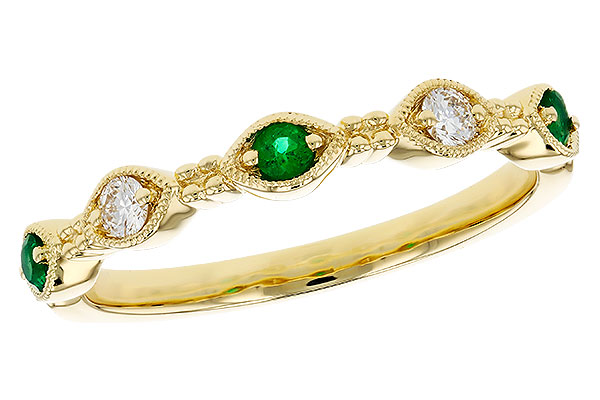 K321-63892: LDS WED RG .10 TW EMERALD .19 TGW