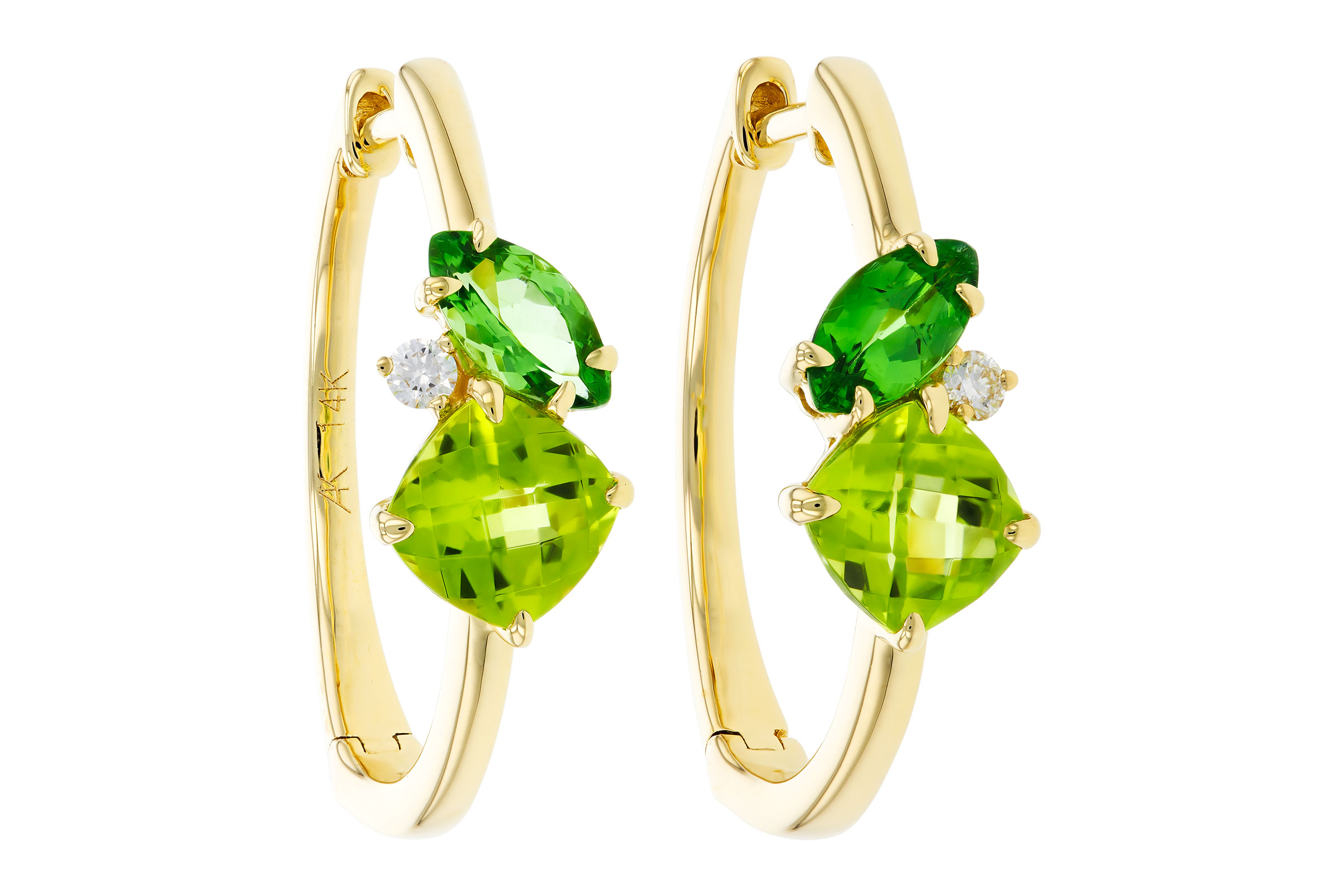 K321-65647: EARRINGS 1.69 TW SEMI-PREC (PER,TSAV) 1.73 TGW