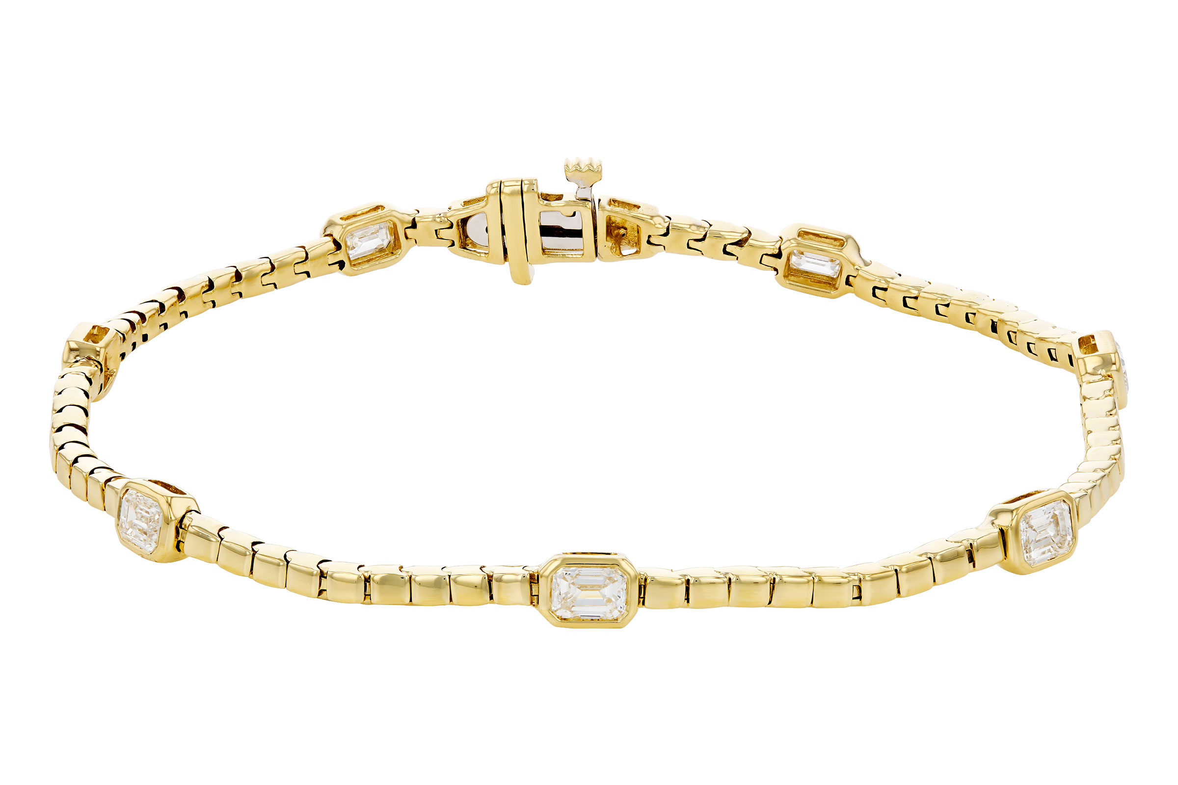 K321-65692: BRACELET 1.32 TW EMERALD CUT DIA (7")