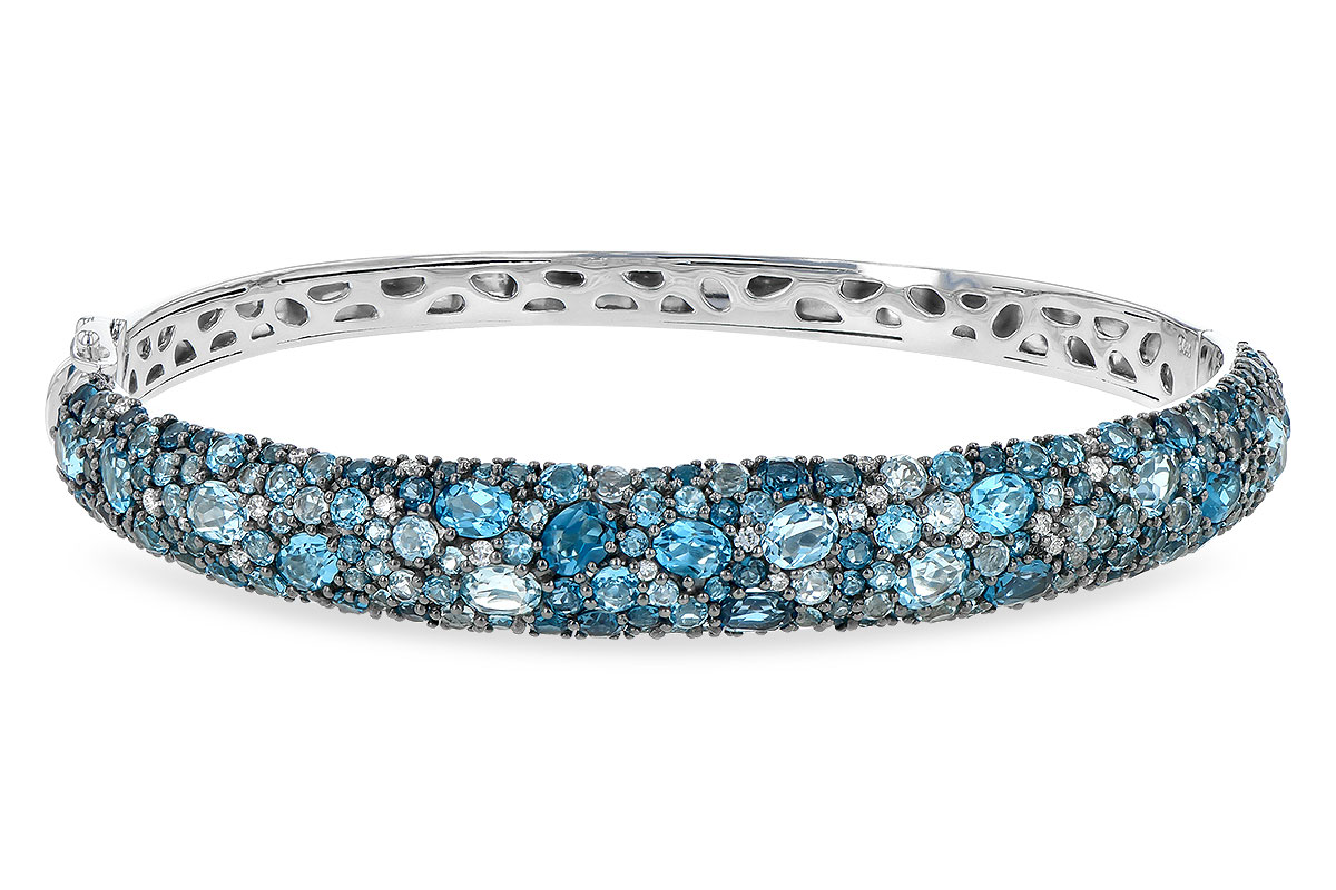 L236-21147: BANGLE 7.60 BLUE TOPAZ 7.85 TGW