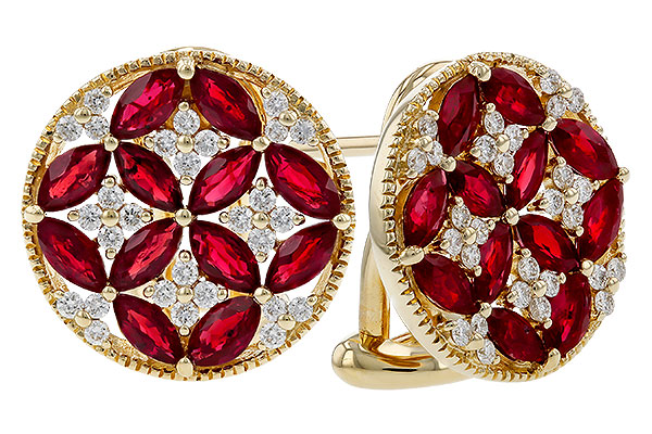 L320-73901: EARRINGS 2.07 TW RUBY 2.37 TGW