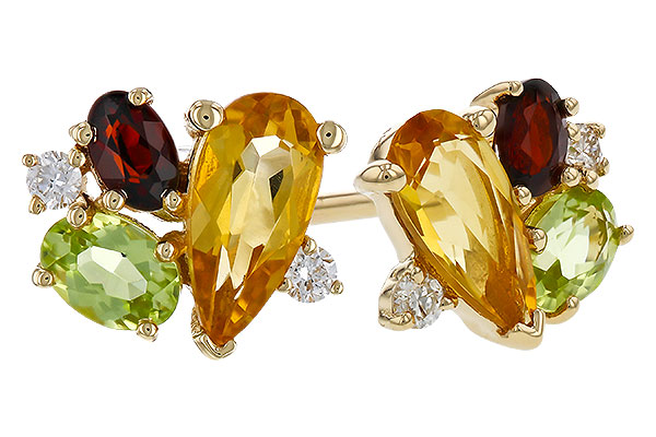 L320-75665: EARRINGS .66 SEMI PREC (CIT,PER,GAR) .70 TGW