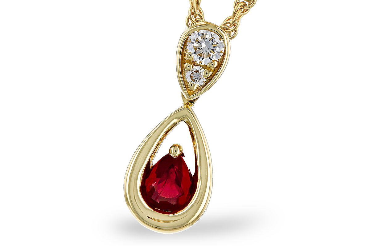 L320-75674: NECKLACE .20 RUBY .26 TGW (4x3 RUBY)
