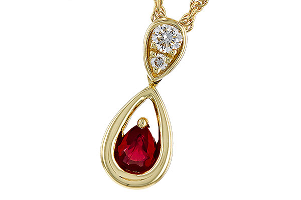 L320-75674: NECKLACE .20 RUBY .26 TGW (4x3 RUBY)