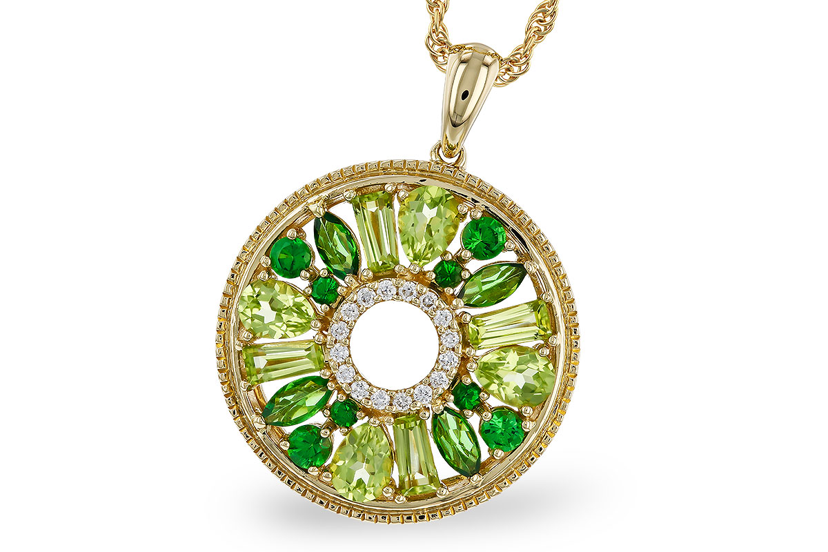 L320-76583: NECKLACE 1.47 SEMI-PREC (PER & GR.GT) 1.52 TGW