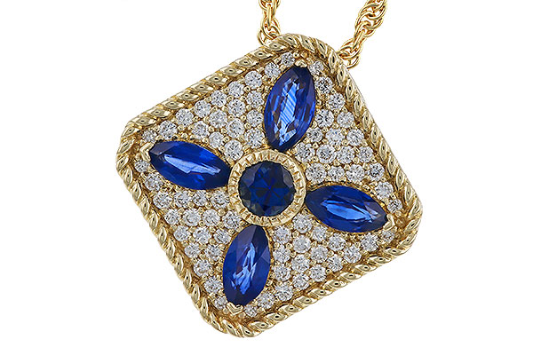 L320-77465: NECKLACE .89 TW SAPPHIRE 1.20 TGW
