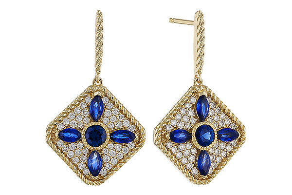 L320-77474: EARRINGS 1.03 TW SAPPHIRE 1.46 TGW