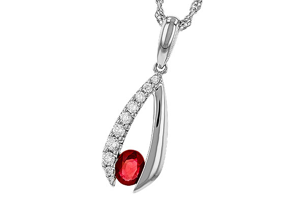 L320-77538: NECKLACE .34 RUBY .50 TGW (5x4 RUBY)