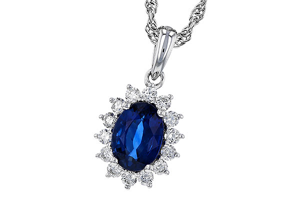 L320-80265: NECKLACE .85 SAPPHIRE 1.07 TGW (7x5MM SAPP)