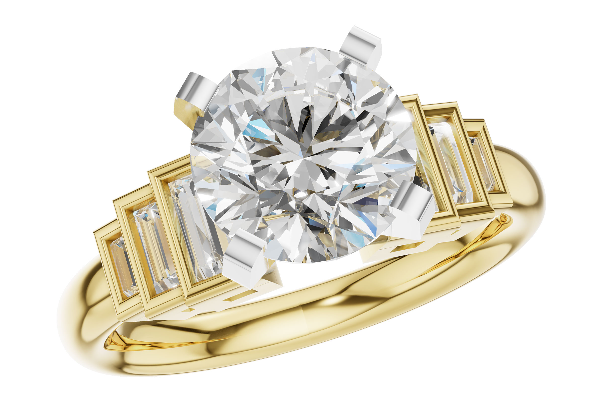 L321-64738: LDS SEMI DIA RG .26 TW BAGUETTES