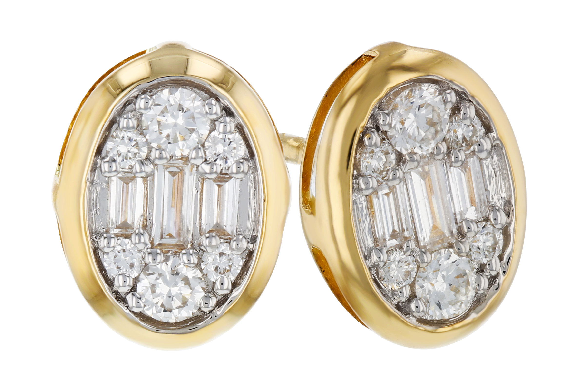 L321-65701: EARRINGS .08 TW BAGUETTE .24 TW