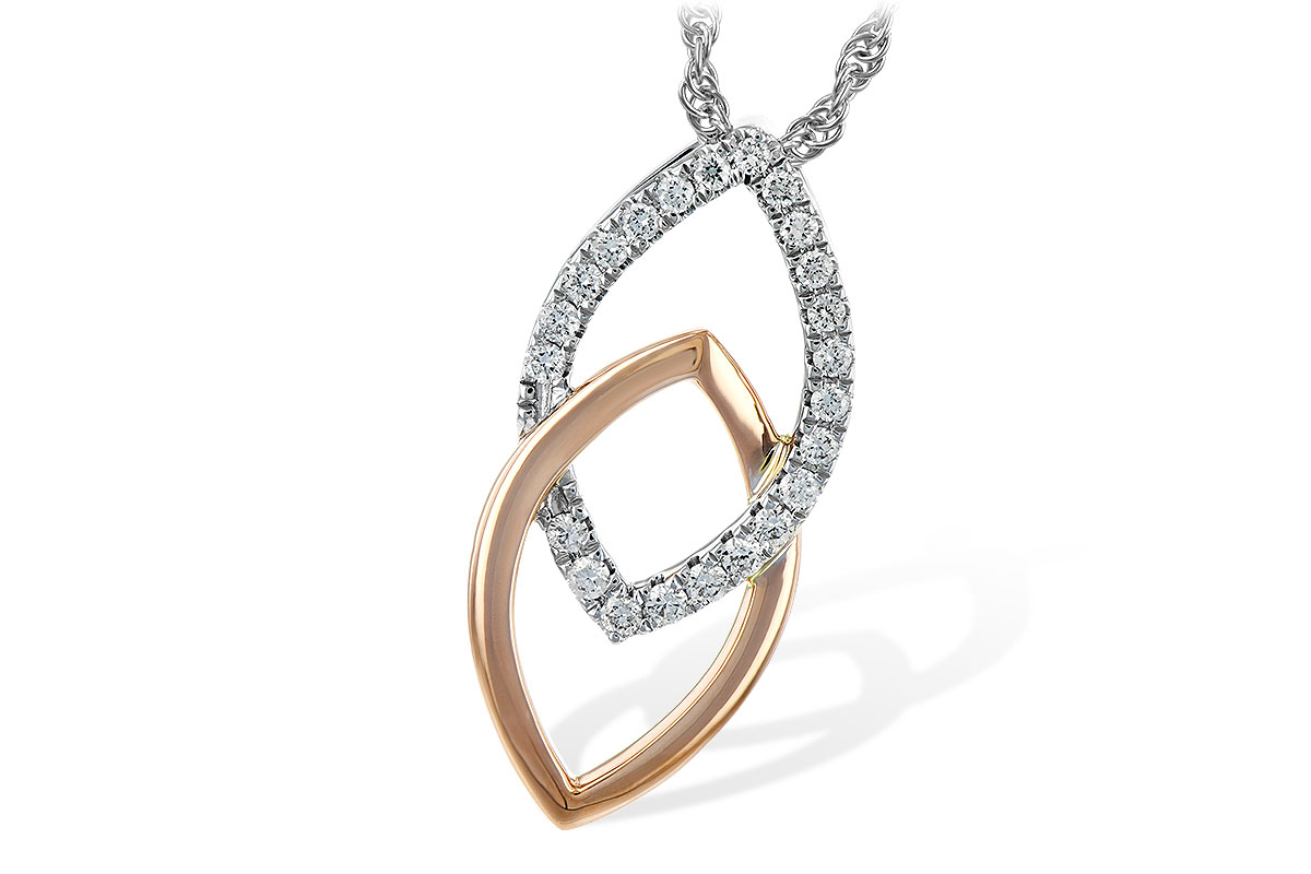 M235-34801: NECKLACE .20 TW (ROSE & WG)