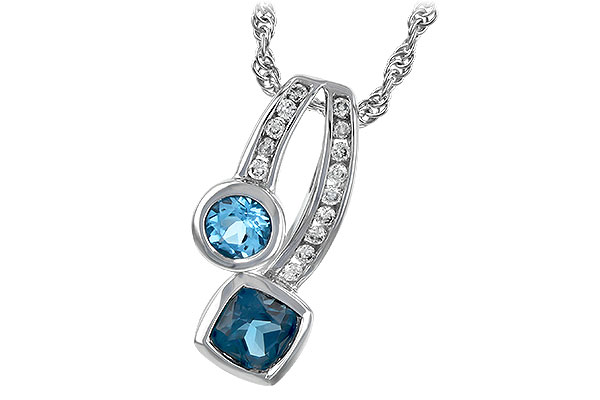 M235-35710: NECKLACE .91 TW BLUE TOPAZ 1.04 TGW