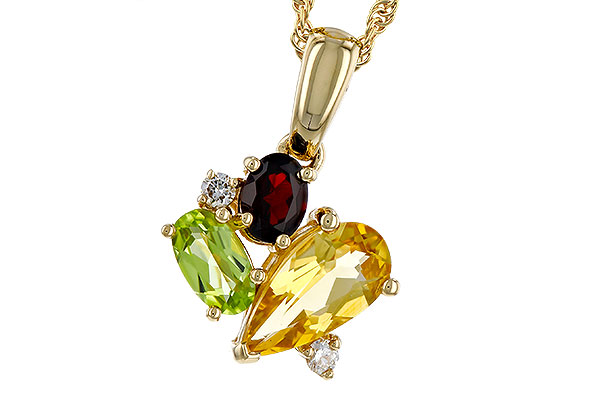 M320-75665: NECKLACE .79 SEMI PREC (CIT,PER,GAR) .82 TGW