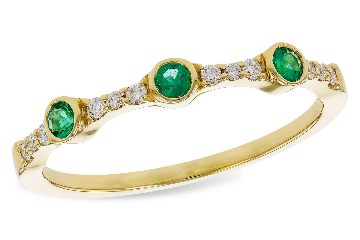 M320-75674: LDS WED RG .11 EMERALD .20 TGW
