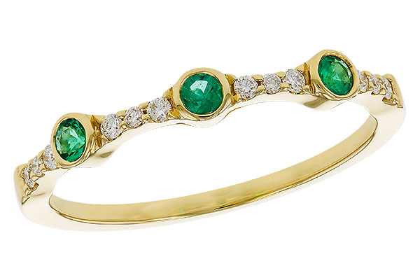 M320-75674: LDS WED RG .11 EMERALD .20 TGW