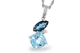 M320-76547: NECKLACE 2.37 TW BLUE TOPAZ 2.40 TGW