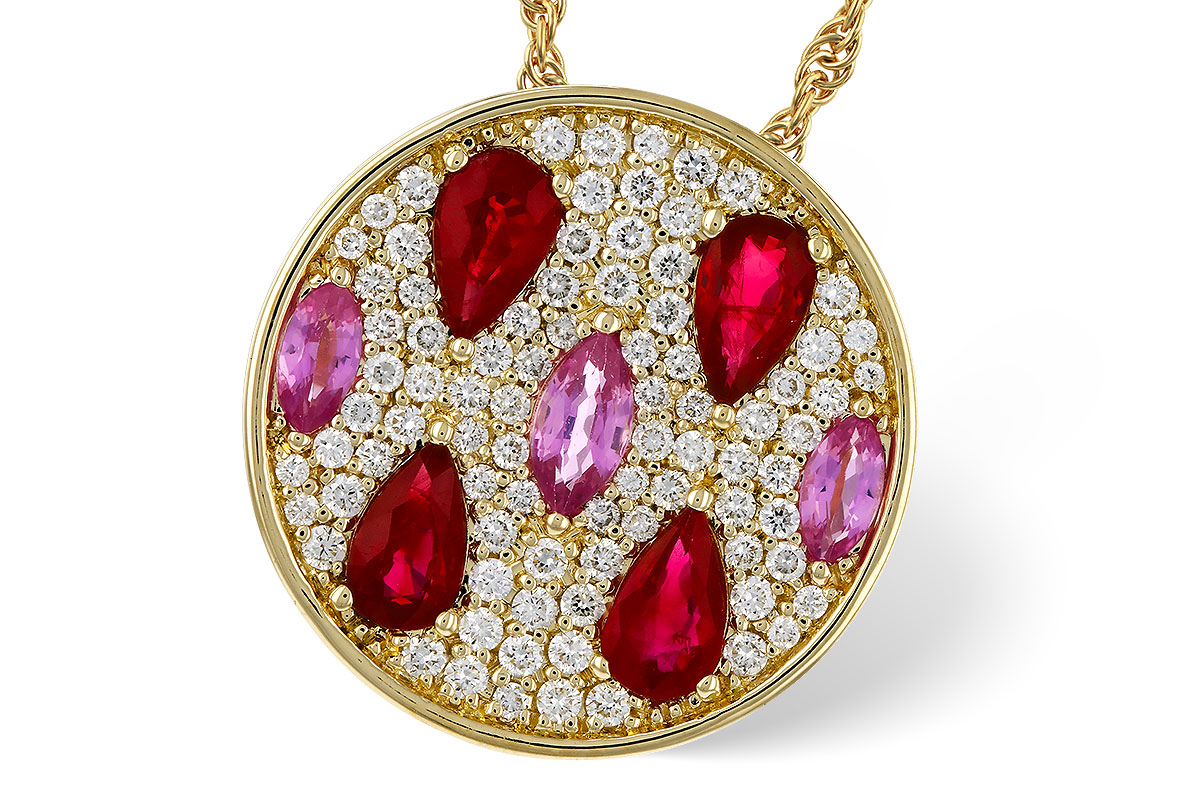 M320-81101: NECK 1.42 TW PRECIOUS (RUBY & PINK SAPP) 1.82 TGW