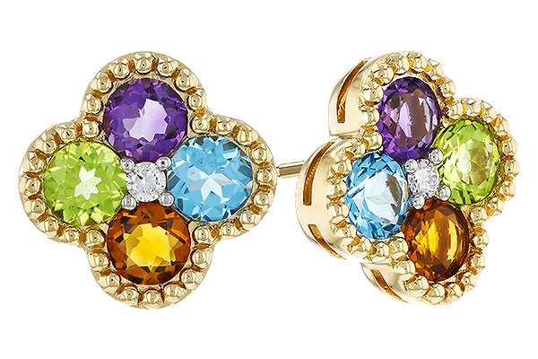 M320-81129: EARRINGS 1.88 SEMI-PREC (AMY,BT,CIT,PER) 1.93 TGW