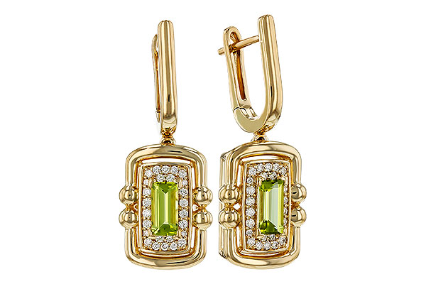 M321-63865: EARRINGS .71 TW PERIDOT .88 TGW (6x3MM PER)